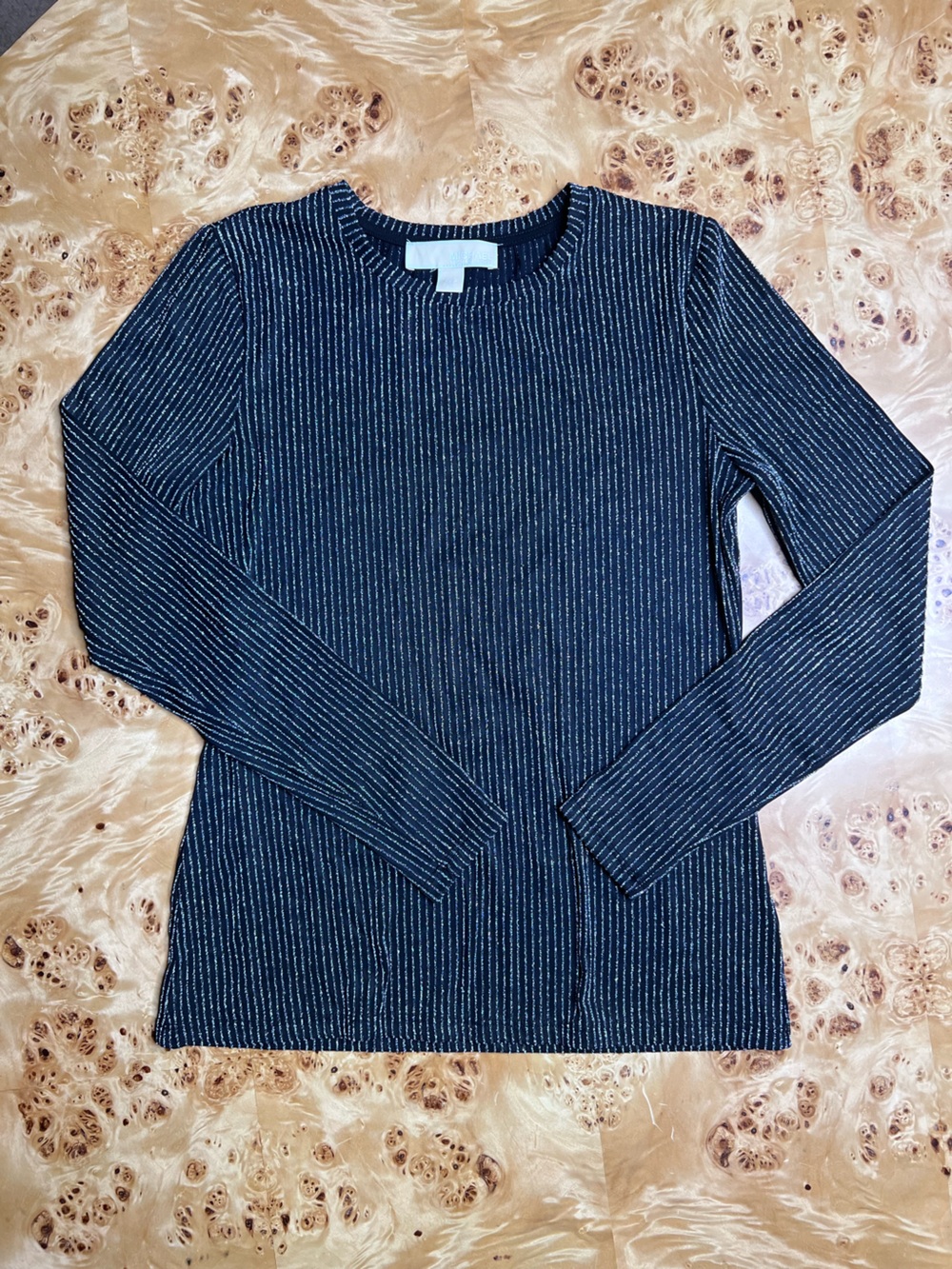 Michael Kors Black Top with Silver Stripe Detail